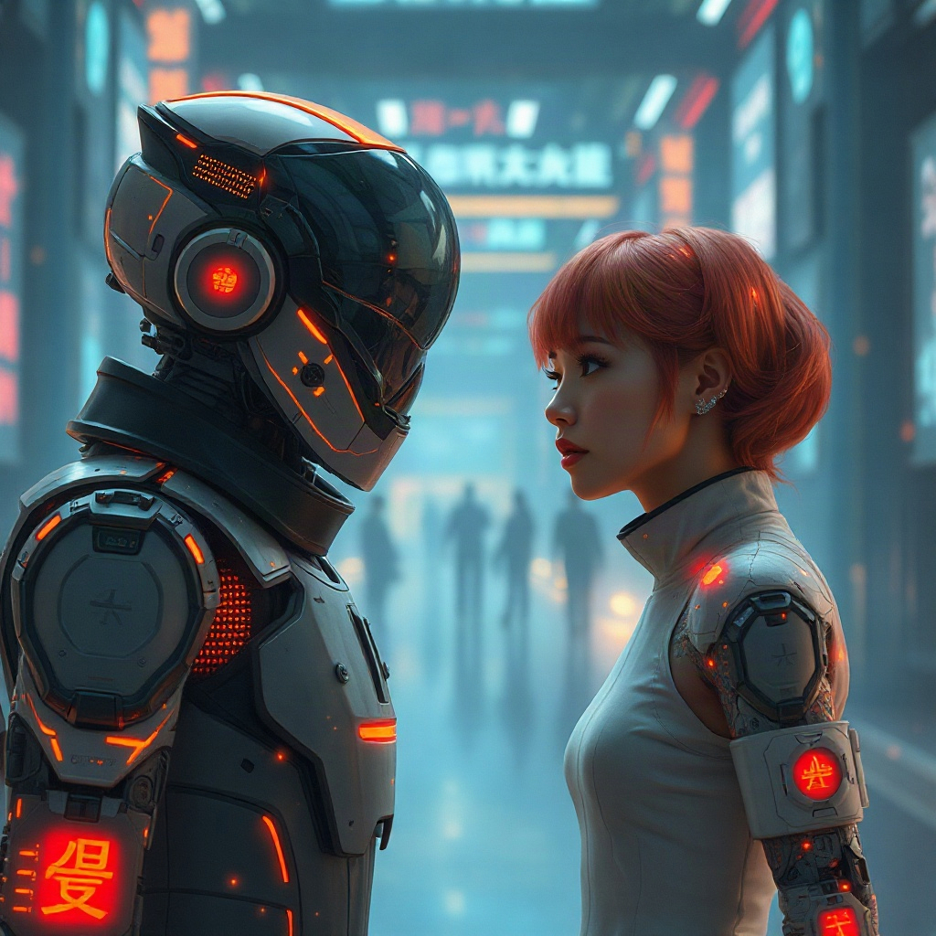 AI 短剧《像素纪元》科幻场景